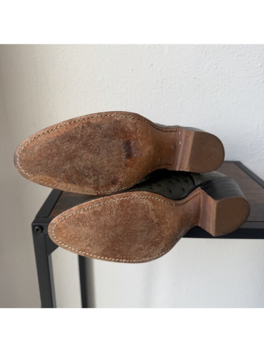 Vintage Frye Ostrich Quill Leather Women’s Western Cowboy Boots 6 B - Picture 11 of 15